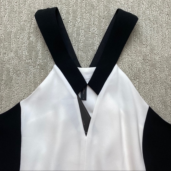 BCBGMAXAZRIA Black/White Sofya Cutout Halter Top - Picture 3 of 4